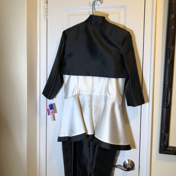 Ideas by Barbara Mother of the Bride Evening Dress Black/Ivory 3958--15 S M NWT - Picture 11 of 14